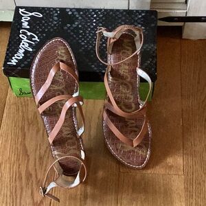 Sam Edelman Tan Gladiator Sandals with Strappy Design